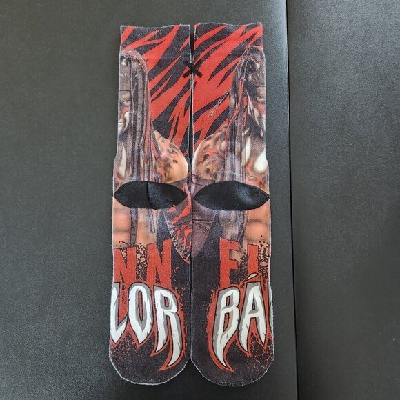 4/$25 WWE Finn Balor Demon Graphic Crew Socks - Picture 2 of 6